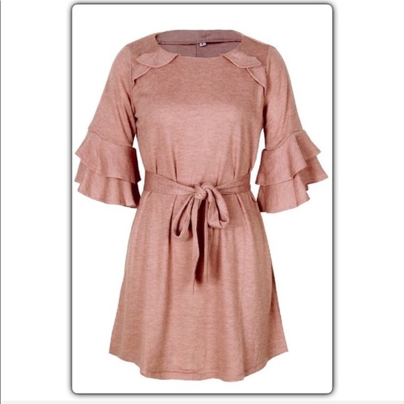 Sierras Boutique Blush Pink Knit Dress - Picture 3 of 6